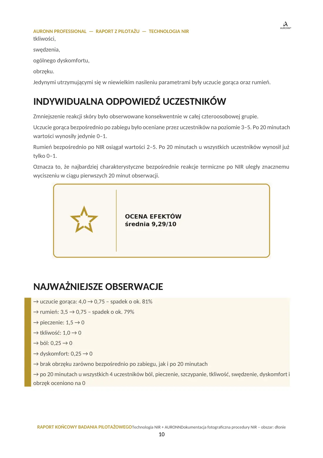 Technologia NIR + AURONN® — strona 10