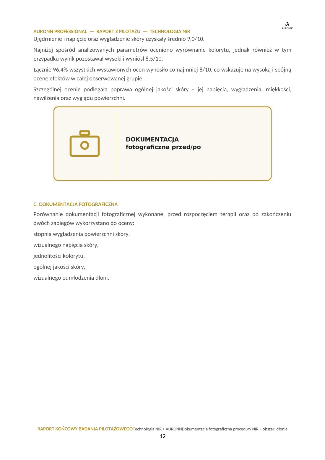 Technologia NIR + AURONN® — strona 12