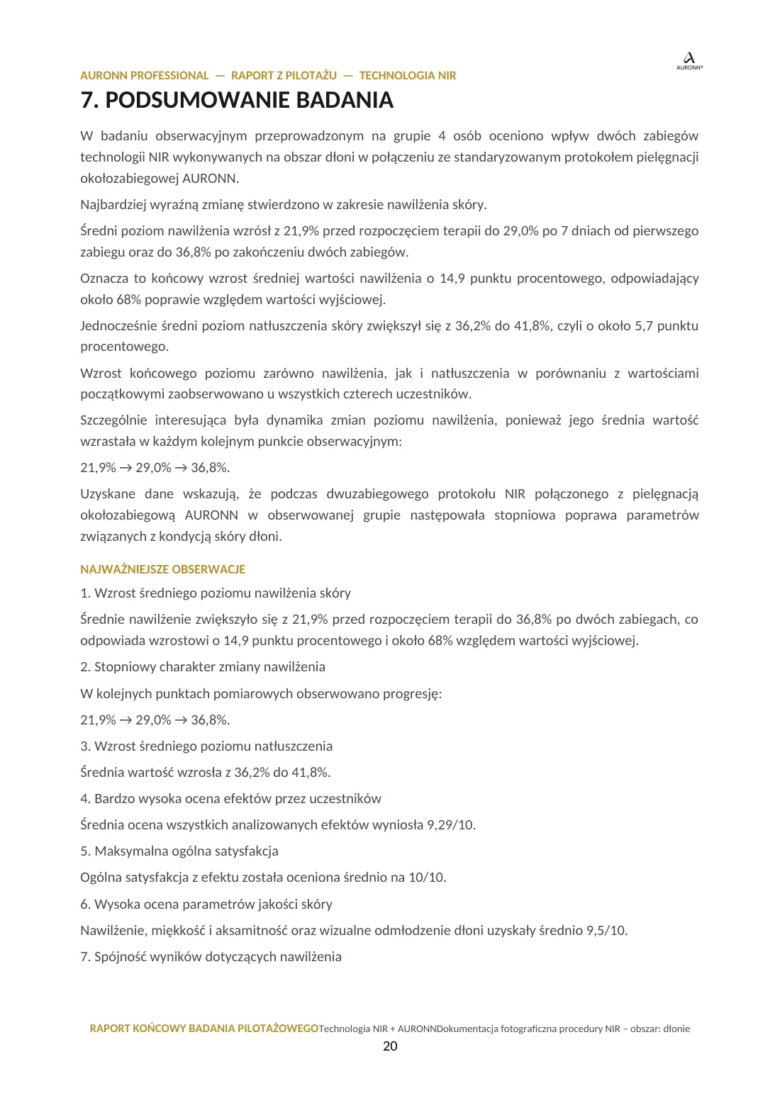 Technologia NIR + AURONN® — strona 20