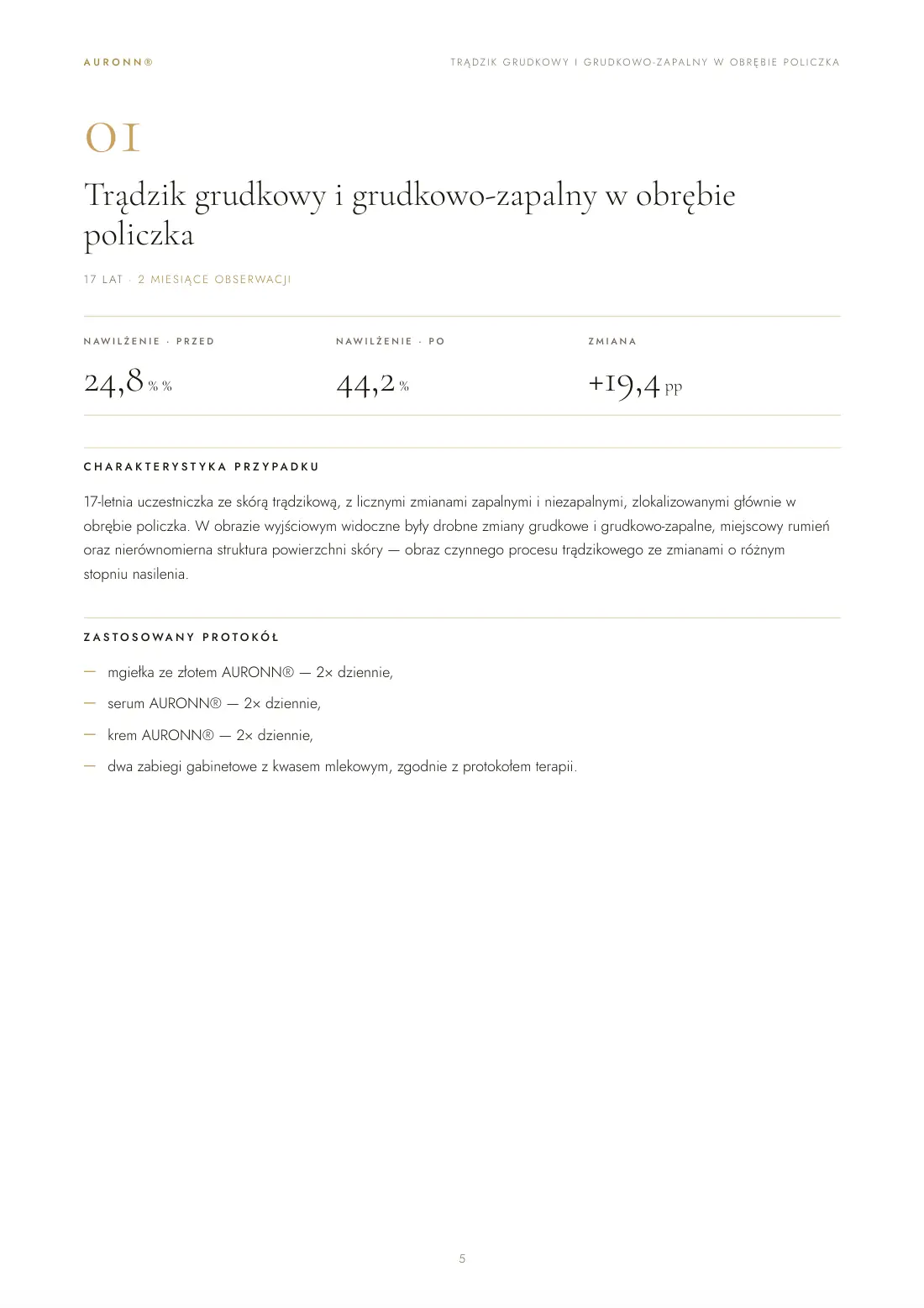 Skóra trądzikowa — pielęgnacja domowa AURONN® + dwa zabiegi z kwasami — strona 5