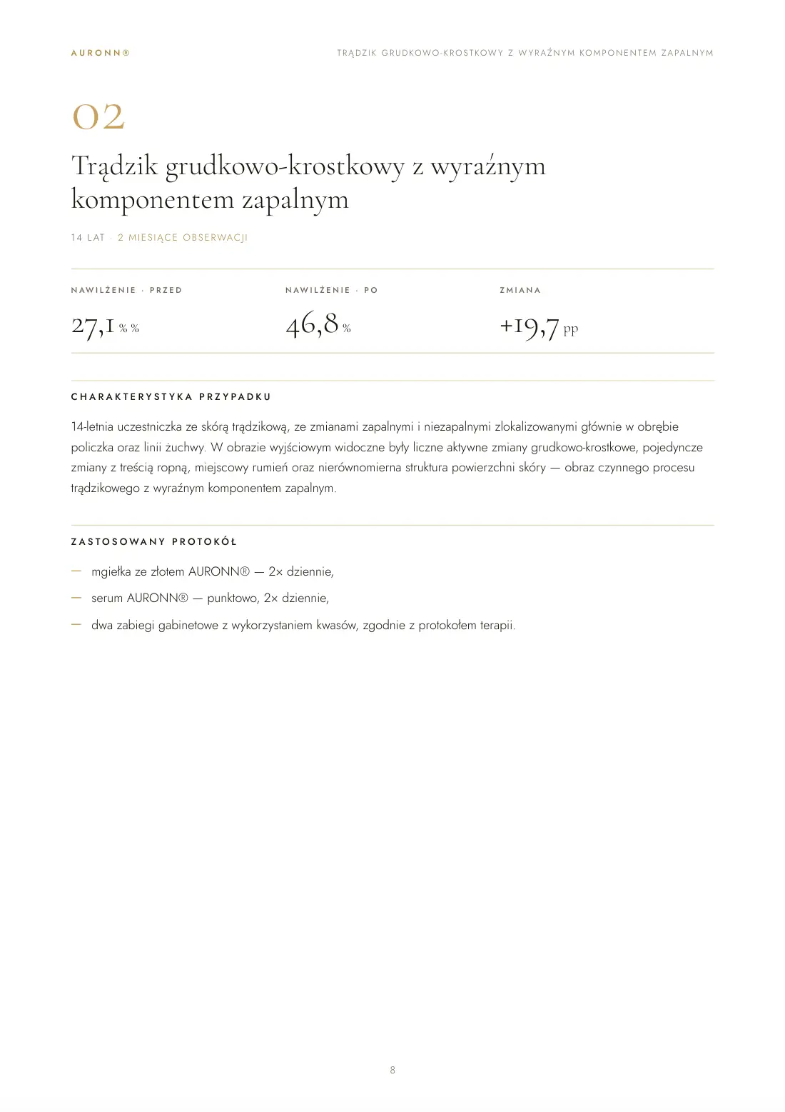 Skóra trądzikowa — pielęgnacja domowa AURONN® + dwa zabiegi z kwasami — strona 8